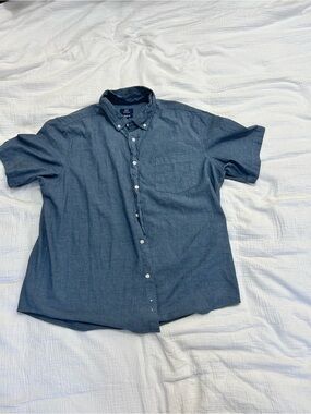 George Men’s Short-Sleeve Button-Down Shirt in Denim Blue